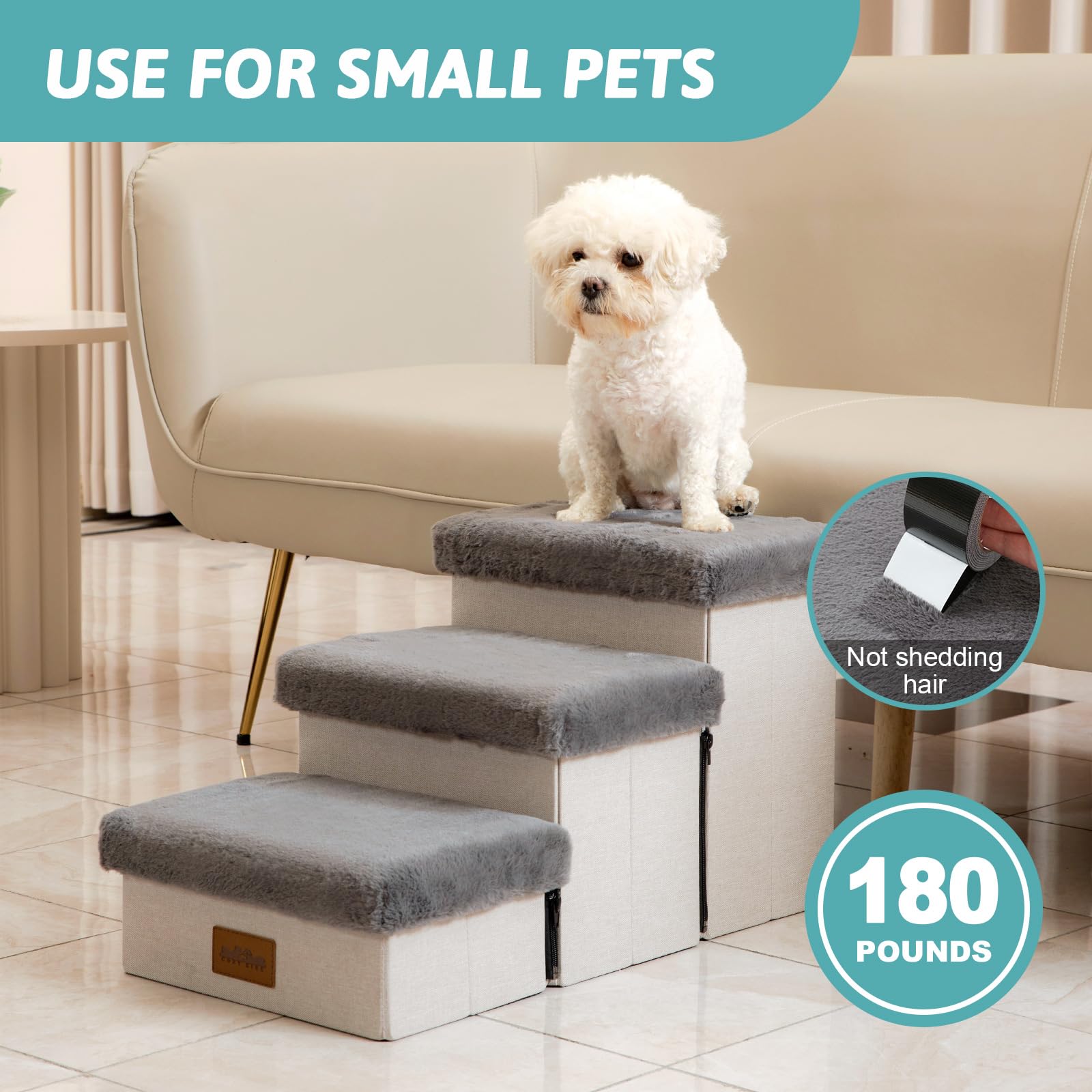 COZY KISS dog stair foldable design for easy storage and transport