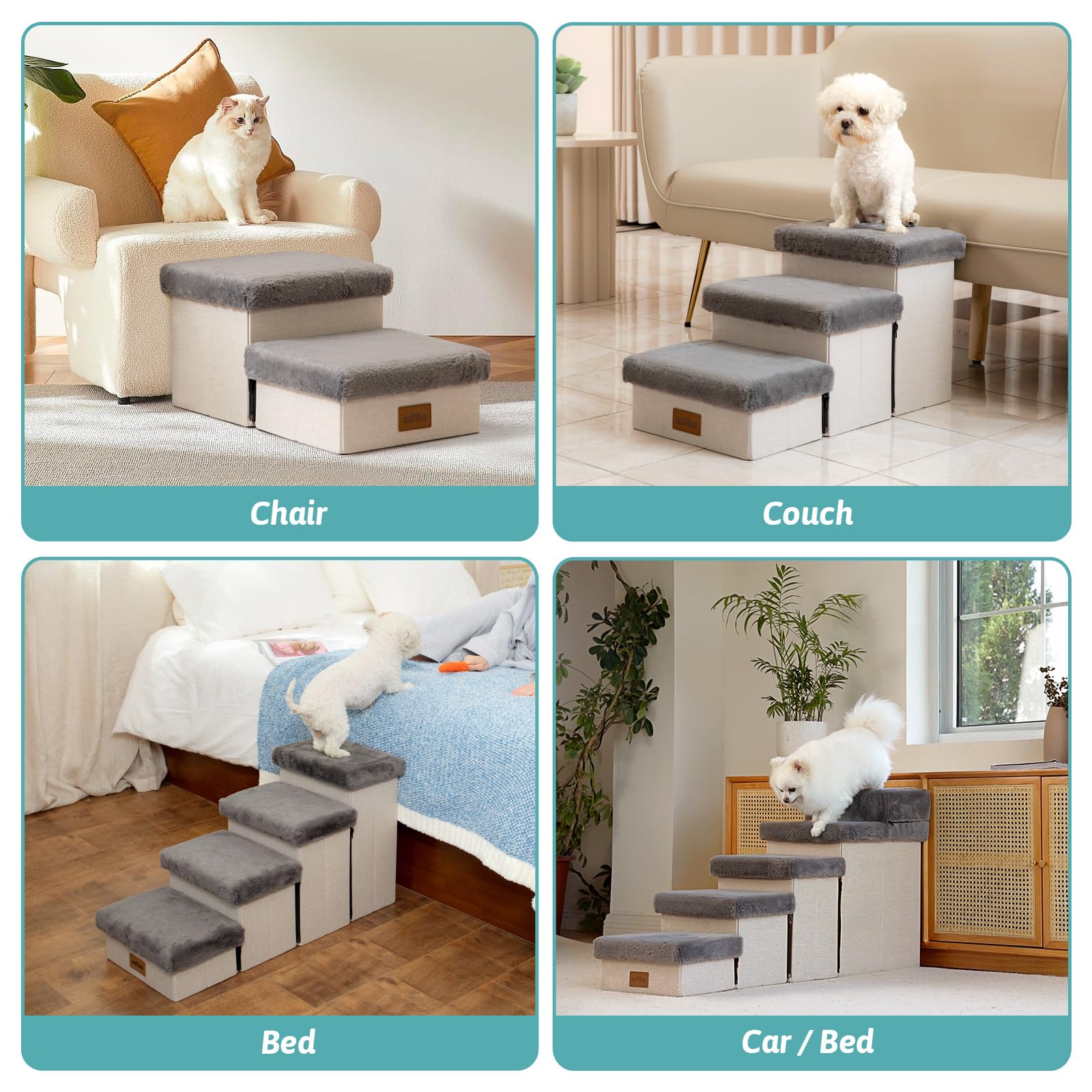 COZY KISS dog stair portable design ideal for travel and camping