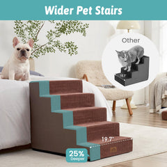 COZY KISS dog stairs anti-slip base provides stable footing on furniture.