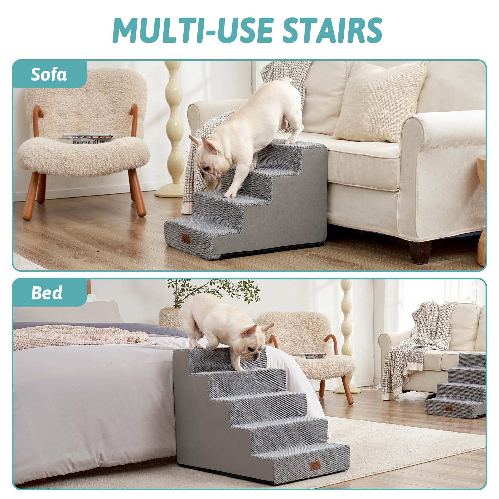 COZY KISS dog stairs bed use support reaching elevated surfaces