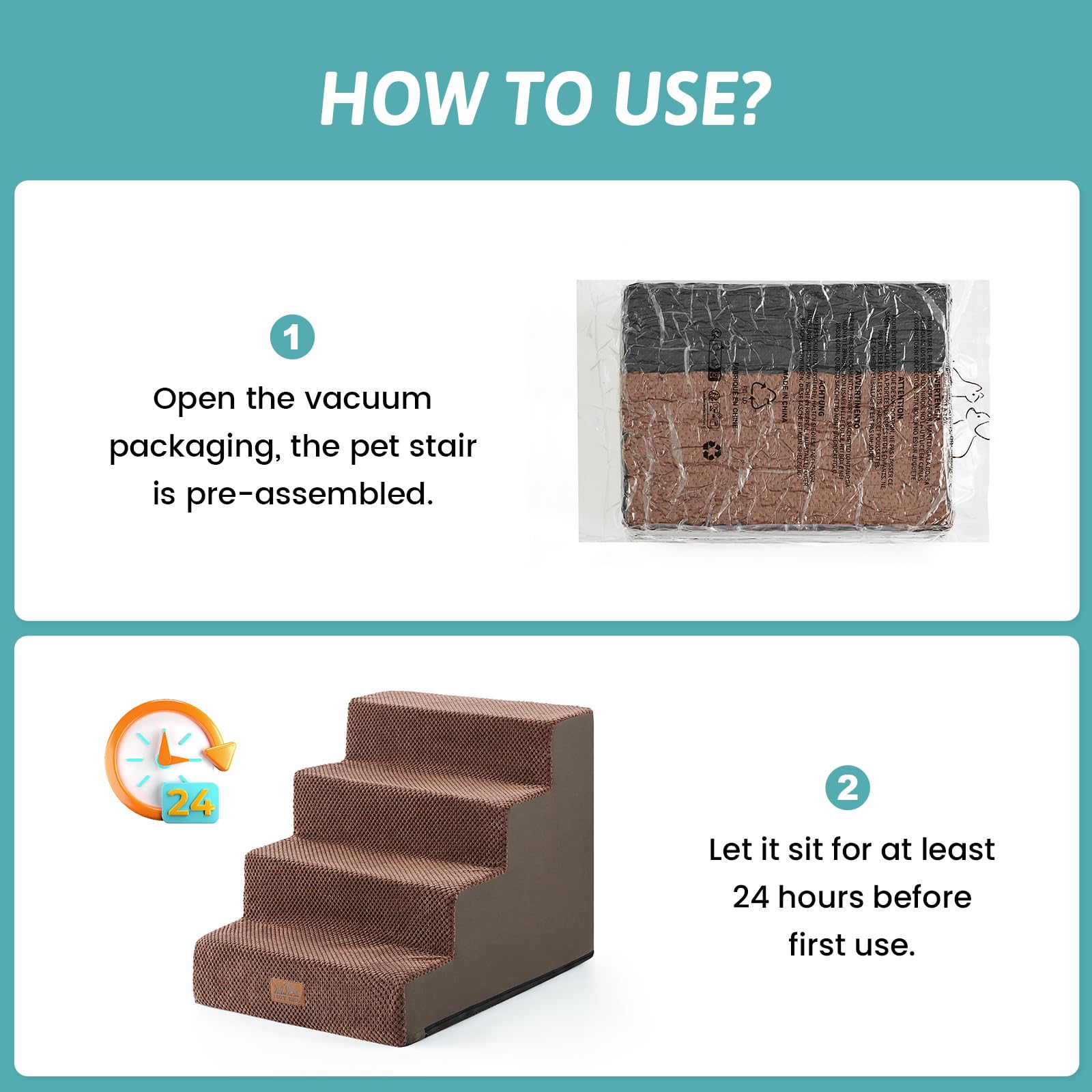 COZY KISS dog stairs anti slip base keeps pets steady during climbs