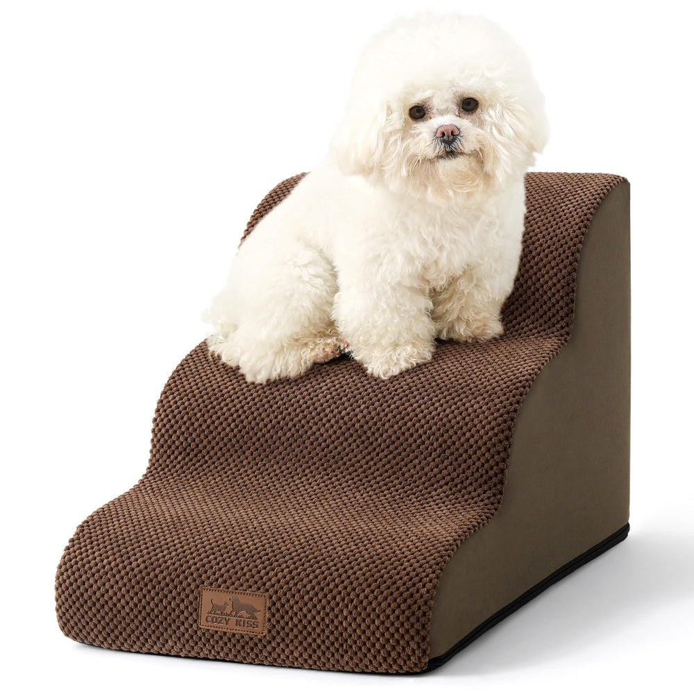 COZY KISS dog stairs curve foam closeup shows soft support for small dogs during climbs