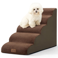 COZY KISS dog stairs curved ramp against sofa for easy access