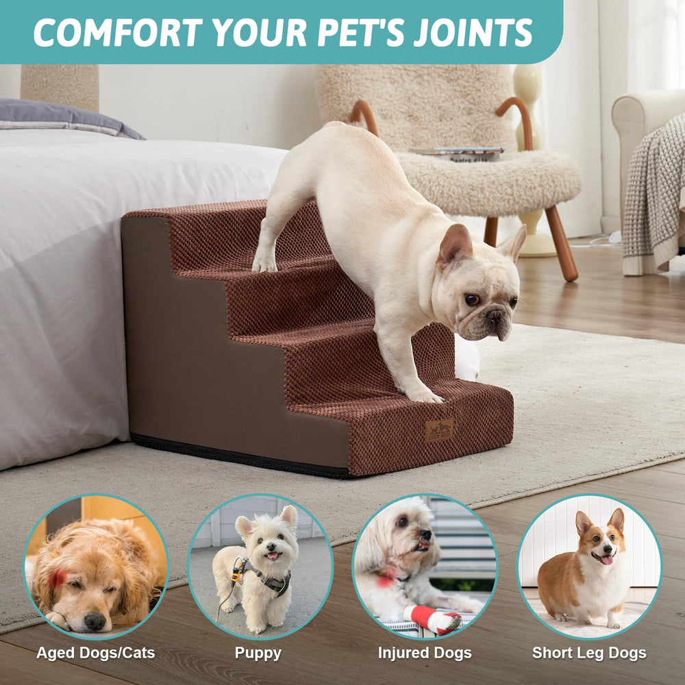 COZY KISS dog stairs foam core with soft surface for joints