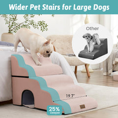 COZY KISS high-density sponge stairs provide soft, joint-friendly support for pets reaching sofas