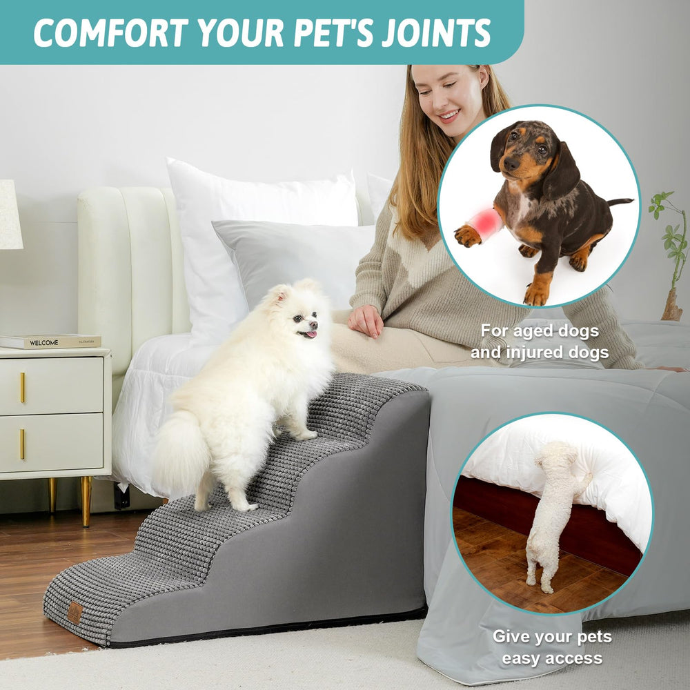 COZY KISS dog stairs leakproof-top keeps paws dry during use.