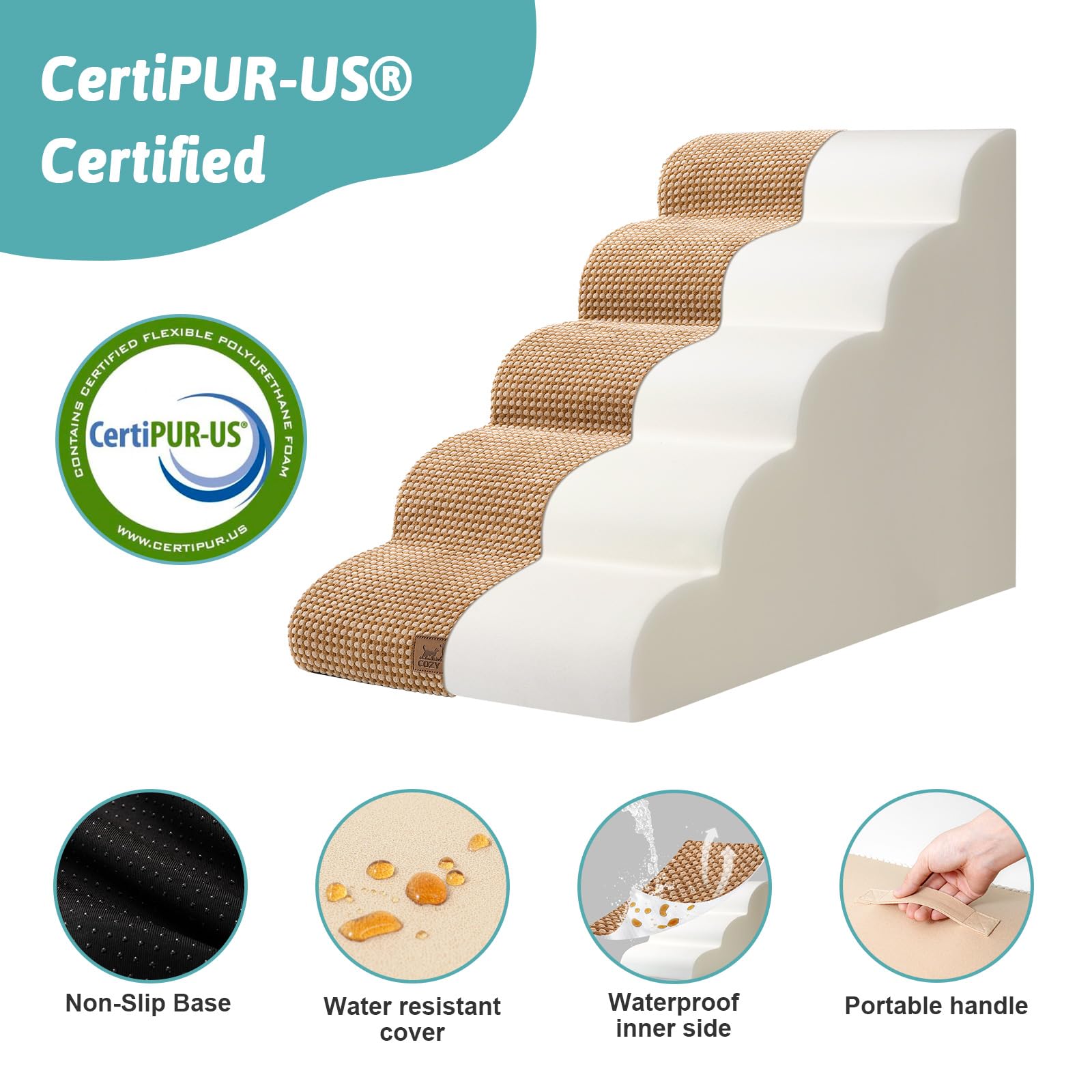 COZY KISS dog stairs lightweight frame for easy transport