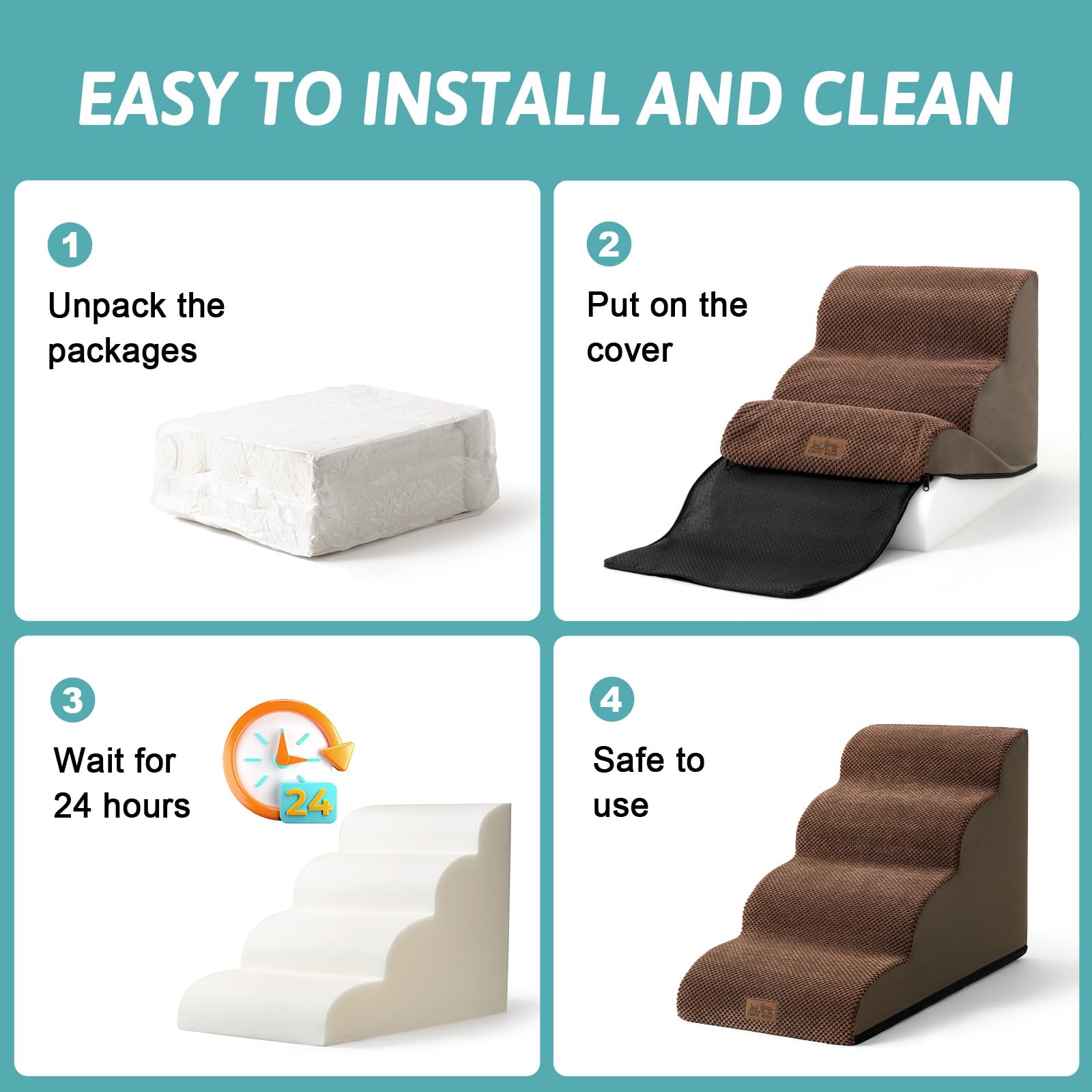 COZY KISS non-slip base photo emphasizes stable steps for eager climbers