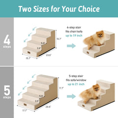 COZY KISS dog stairs - non-slip base keeps couch access steady.