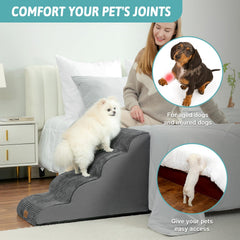 COZY KISS dog stairs non-slip base keeps stairs steady during use.