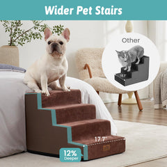 COZY KISS dog stairs removable cover shown for easy cleaning