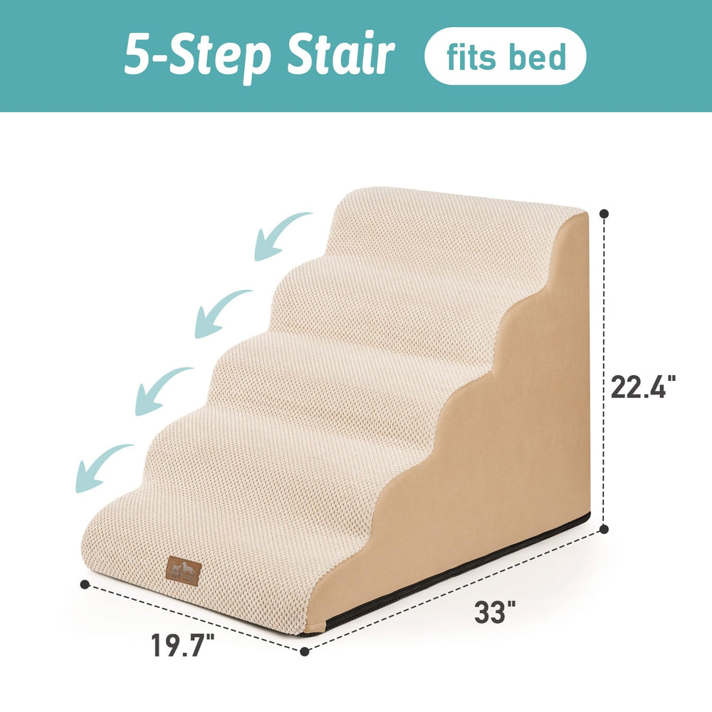 COZY KISS dog stairs ramp detail showing curved surface for gentle climbs.