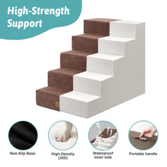 COZY KISS dog stairs removable washable cover keeps living space clean.