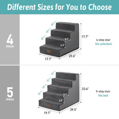 COZY KISS dog stairs rubber dots base prevents sliding on slick floors.