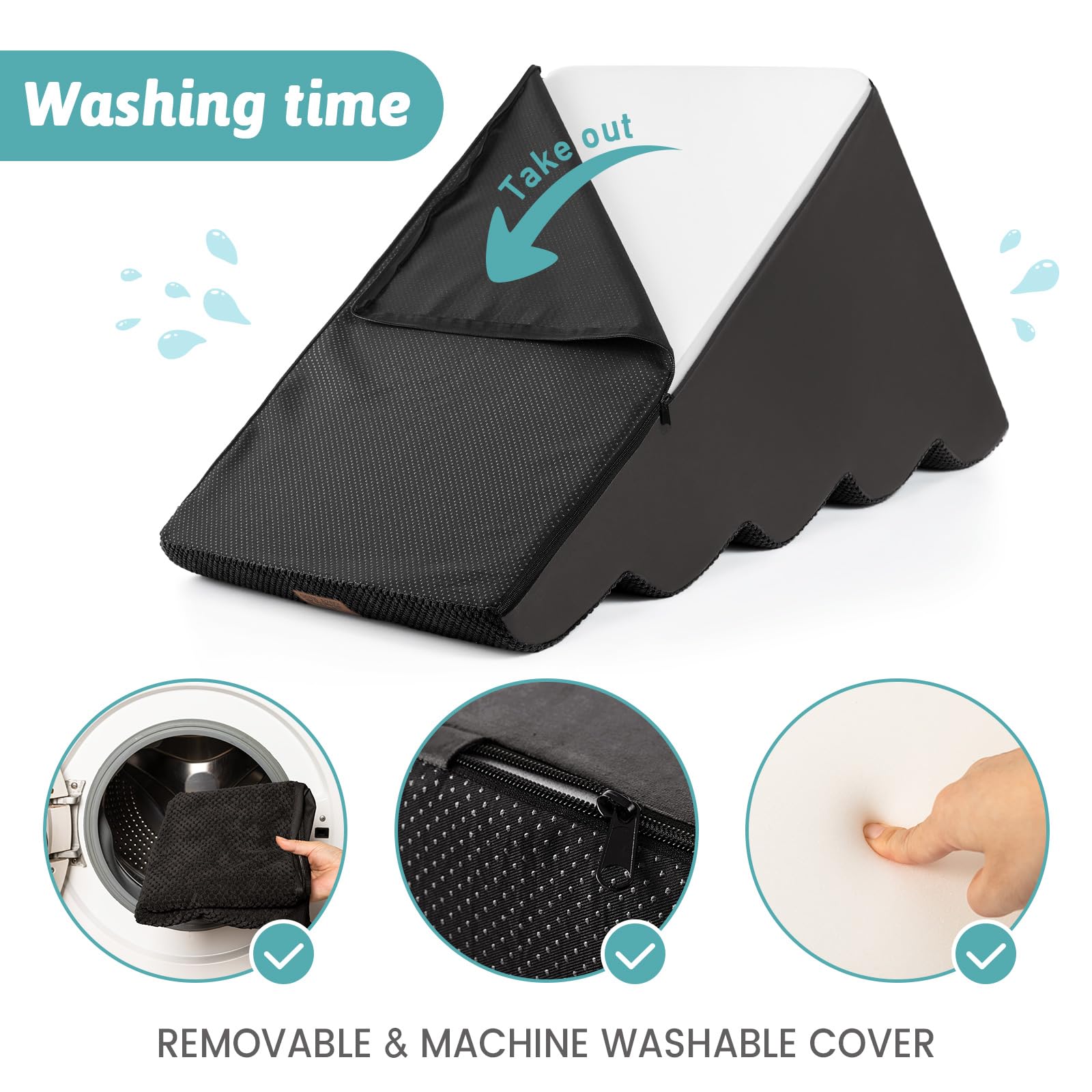 COZY KISS dog-stairs-washable-cover allows quick cleaning after use.