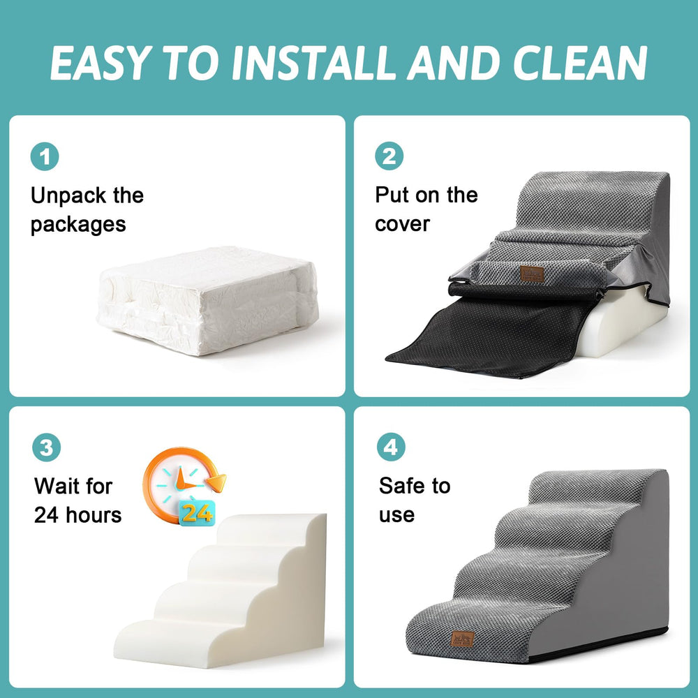 COZY KISS dog stairs washable-cover encourages easy cleaning and maintenance