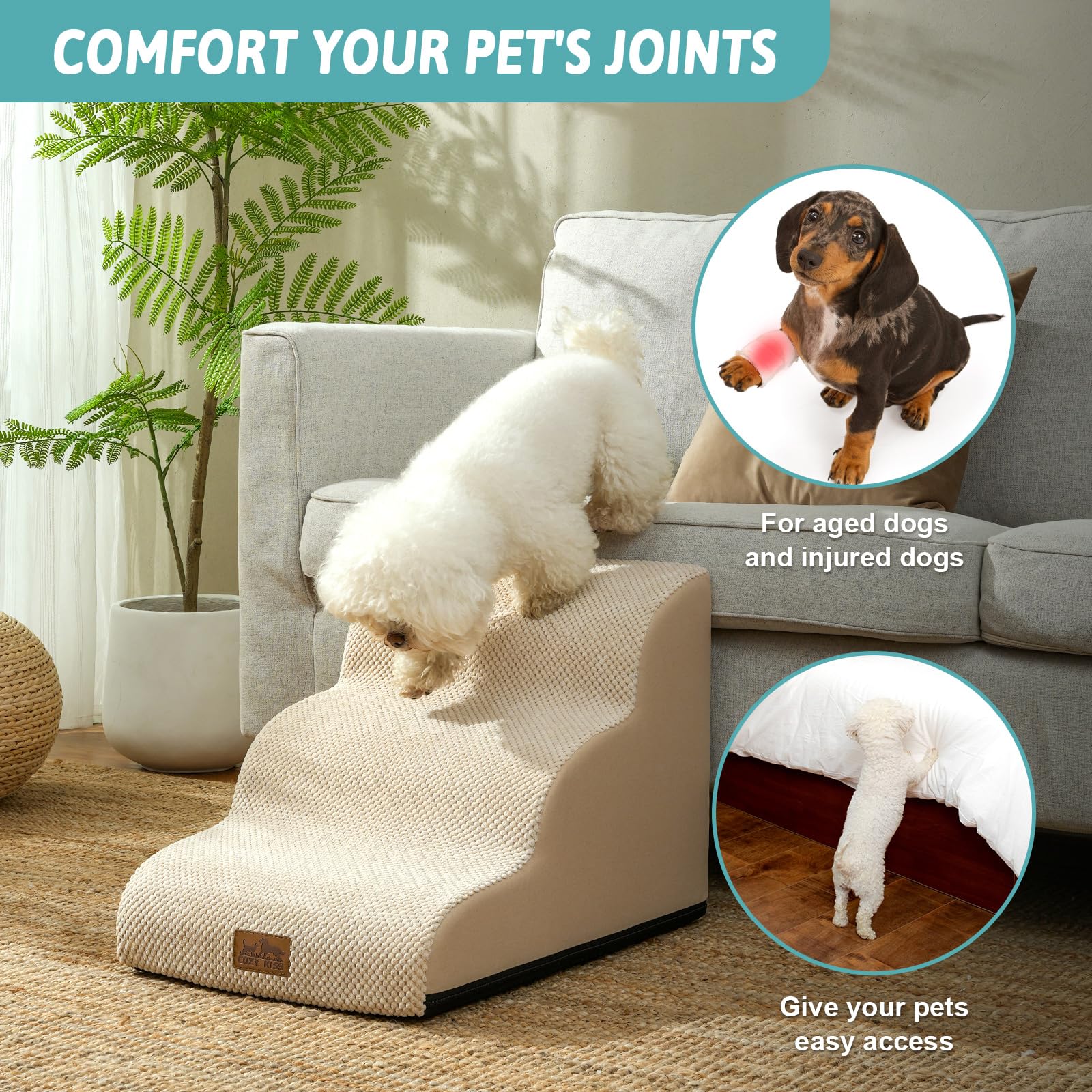 COZY KISS washable cover keeps stairs clean with machine-washable fabric
