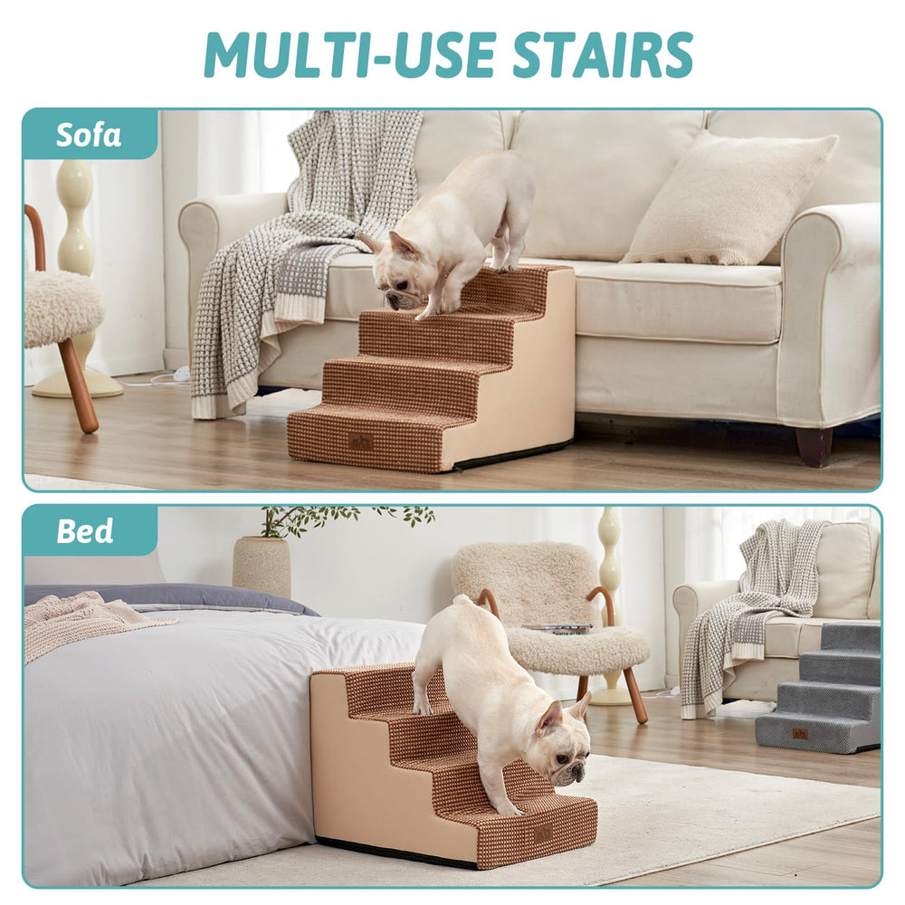 COZY KISS dog stairs waterproof inner lining protects foam from spills.