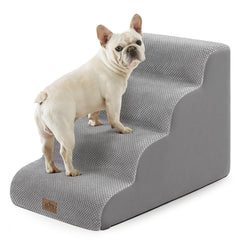 COZY KISS Dog Stairs with wide four-step design for easy bed access.