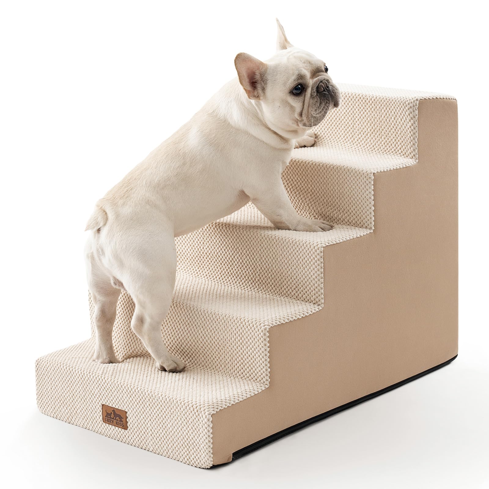 COZY KISS dog stairs with widened design for safer climbs