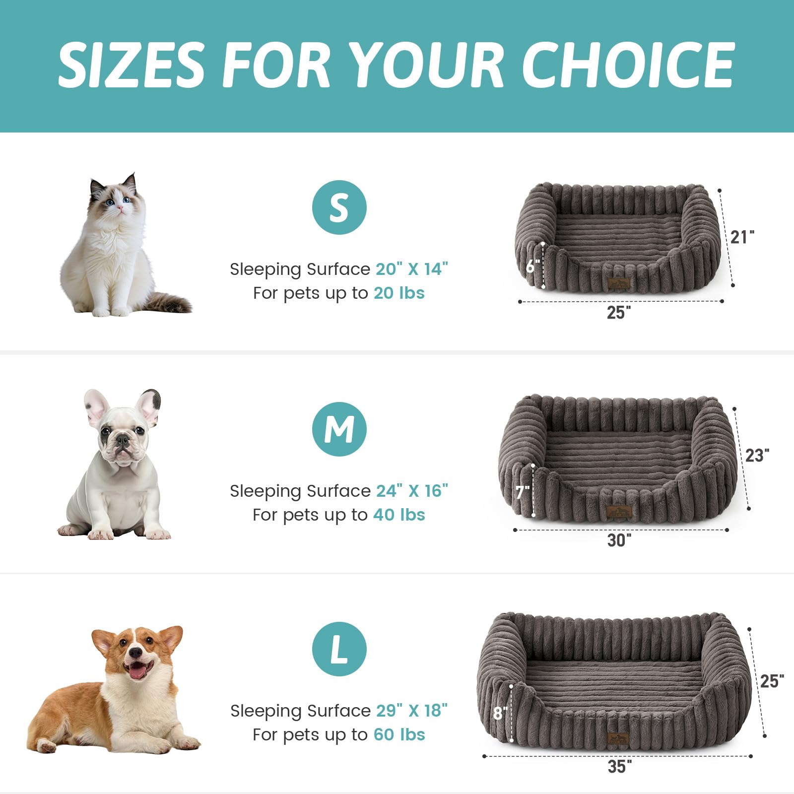 COZY KISS egg-crate foam support highlights joint comfort for aging pets.