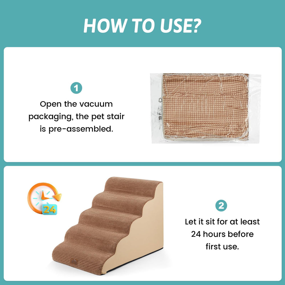 COZY KISS Extra Wide Dog Stairs car-use shows convenient access beside vehicle doors.