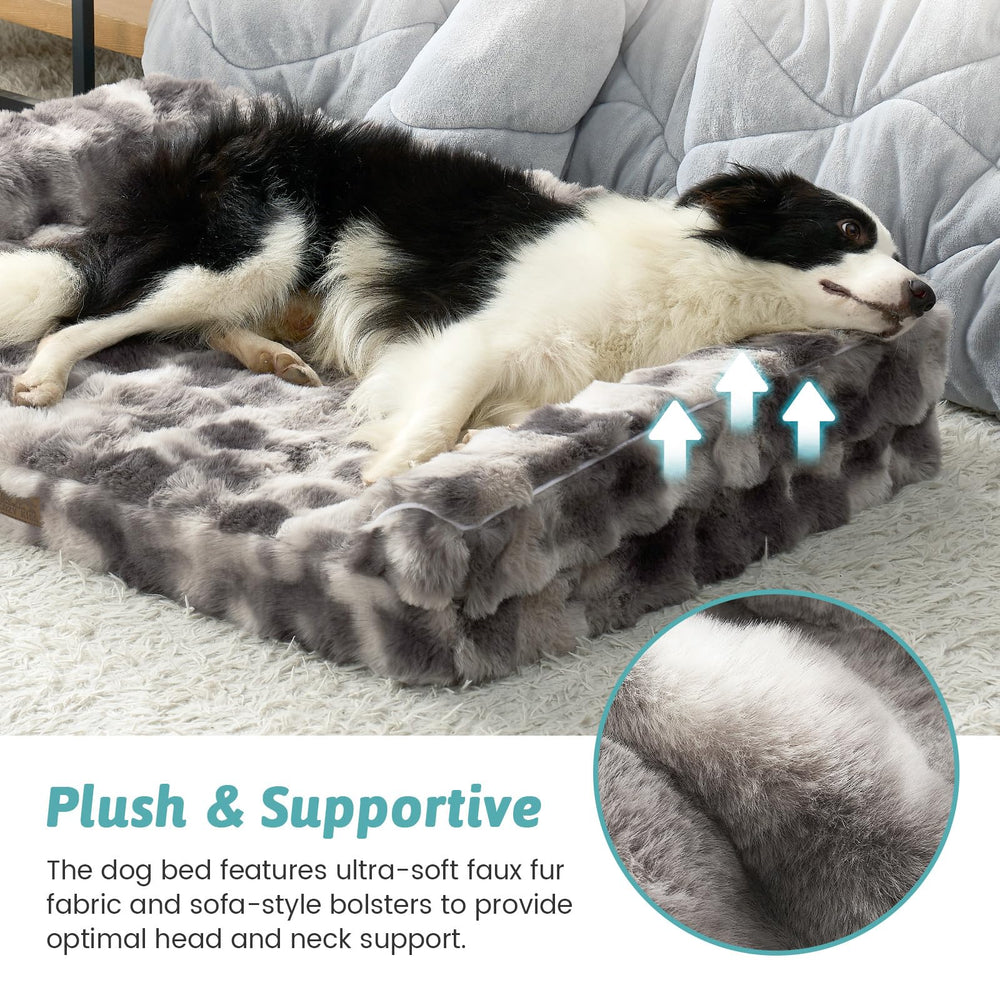 COZY KISS orthopedic dog bed shows waterproof lining for spill protection