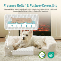 COZY KISS orthopedic dog bed side view showing three-sided cushions for snuggling