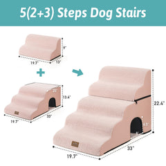 COZY KISS five-step dog stairs tunnel shows stability and easy climbing for pets