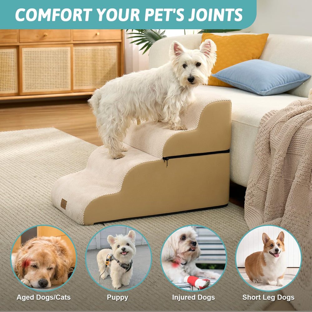 COZY KISS high-density foam dog stairs for gentle climbs
