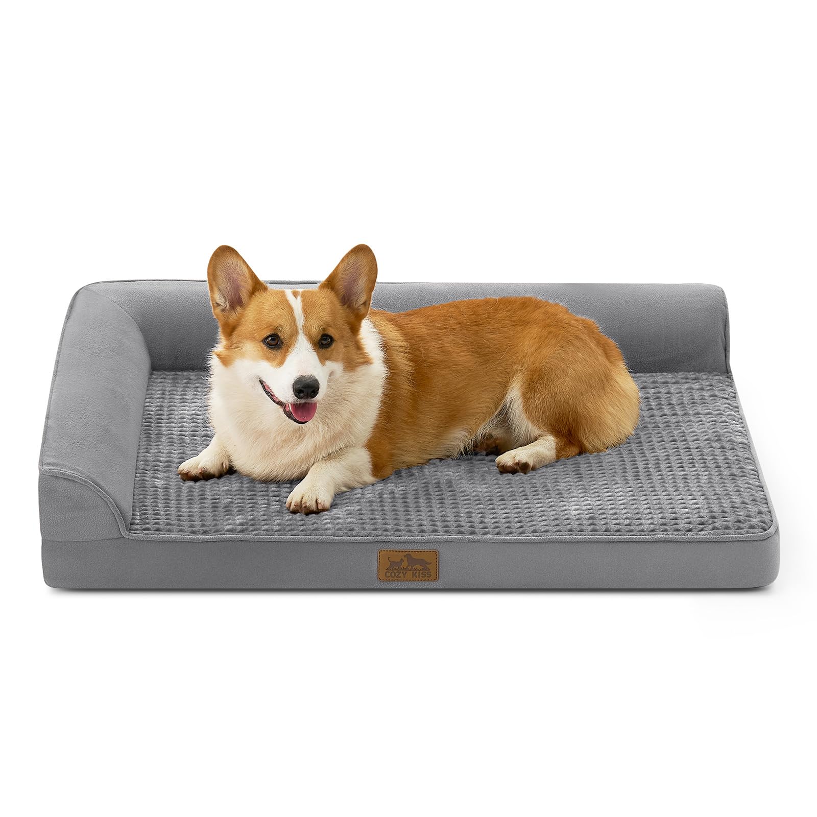 COZY KISS orthopedic bed for large dogs, front view, showing supportive foam