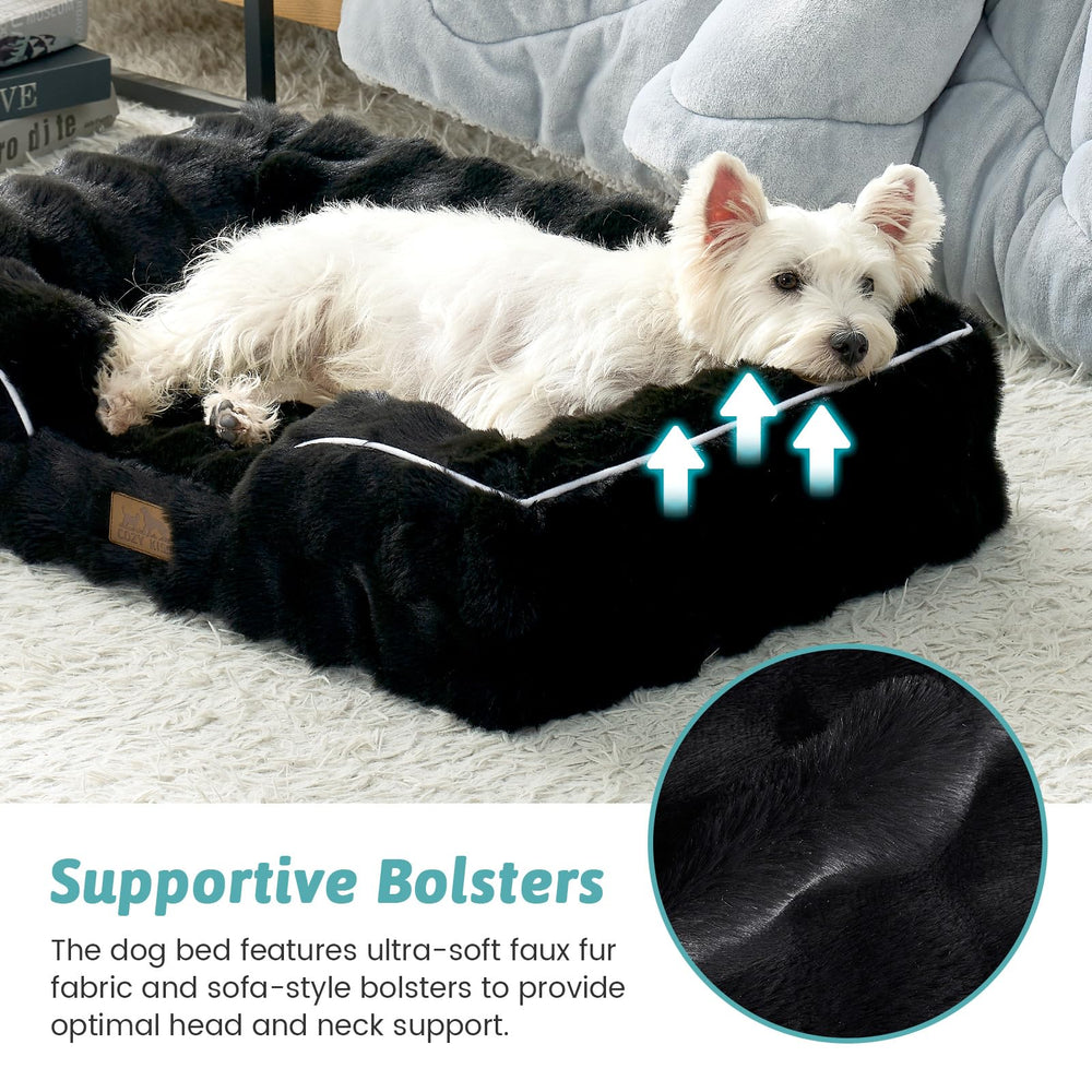 COZY KISS dog bed features anti-slip bottom to stay in place on the floor.