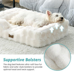 COZY KISS orthopedic dog bed bolster area detail for cozy snuggle.
