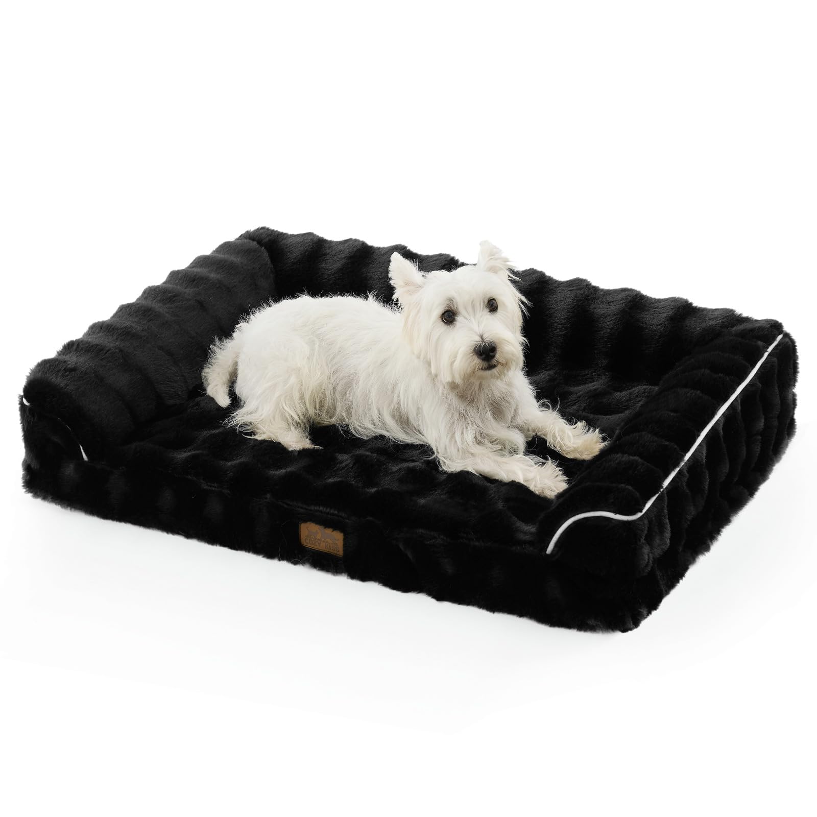 COZY KISS orthopedic dog bed with foam core offers even weight distribution for joints.