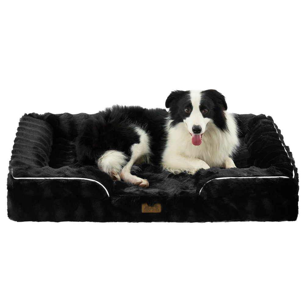 COZY KISS orthopedic dog bed with foam mattress for supportive lounging.