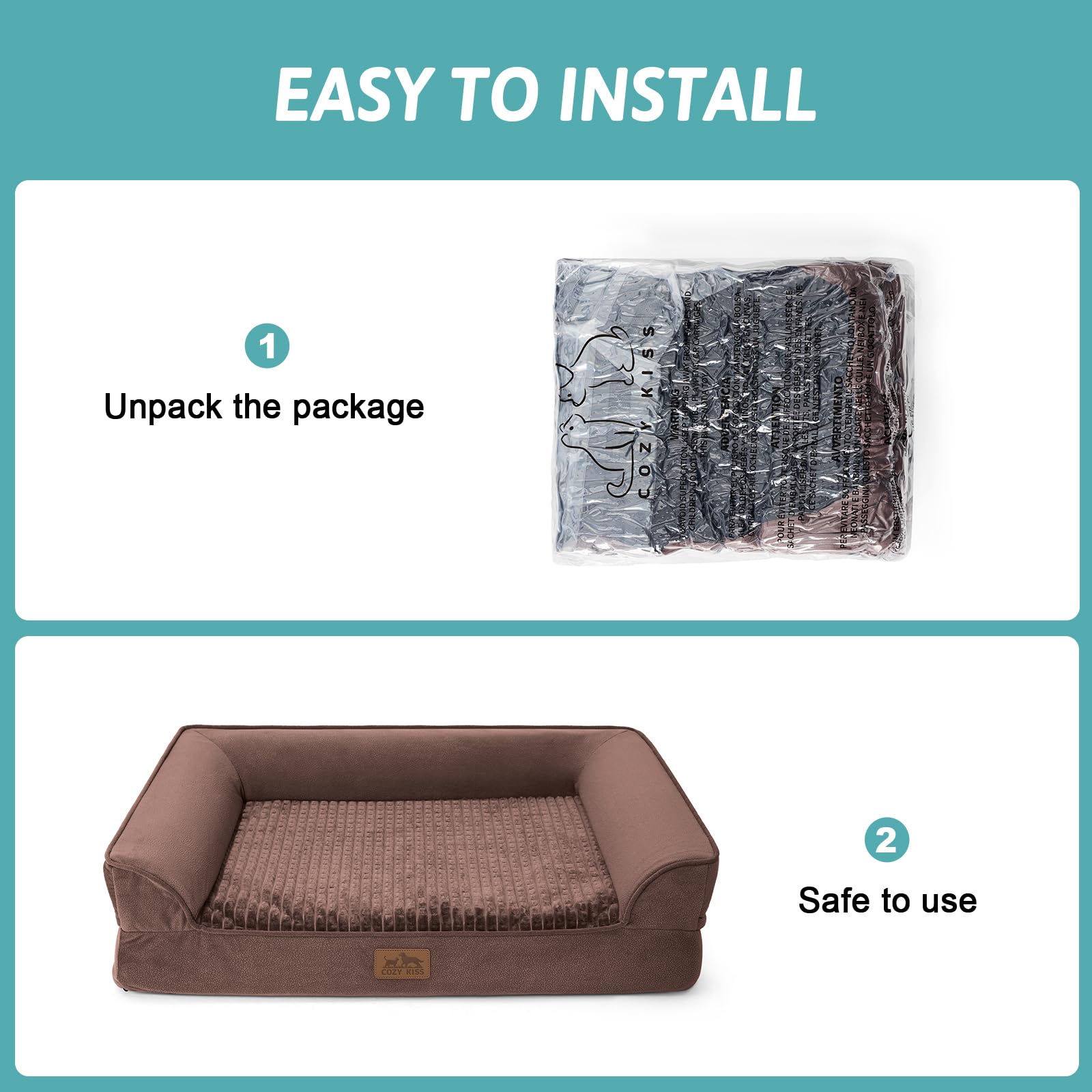 COZY KISS orthopedic-dog-bed-indoor-outdoor-use is suitable for various living spaces.
