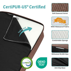 COZY KISS orthopedic dog bed removable cover close-up shows easy washing
