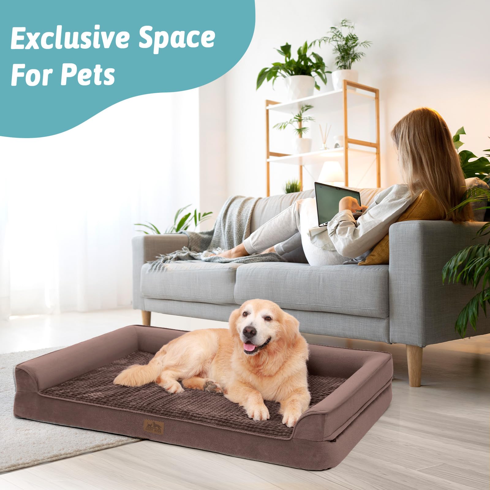 COZY KISS orthopedic-dog-bed-removable-cover enables quick cleanup.