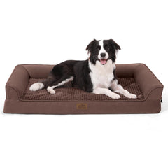 COZY KISS orthopedic dog bed top view shows sturdy foam and bolster support