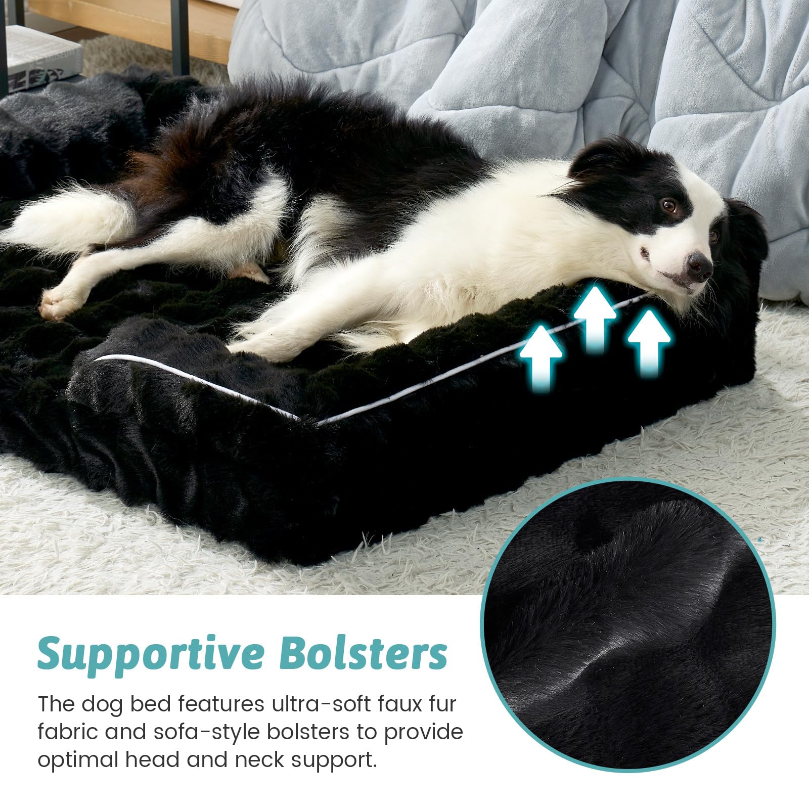 COZY KISS orthopedic dog bed XXL foam core close-up demonstrates even weight distribution