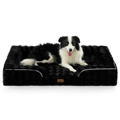 COZY KISS orthopedic dog bed XXL front view highlights plush warmth for giant dogs
