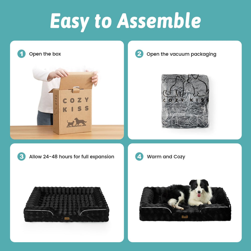 COZY KISS orthopedic dog bed XXL removable cover close-up for easy washing