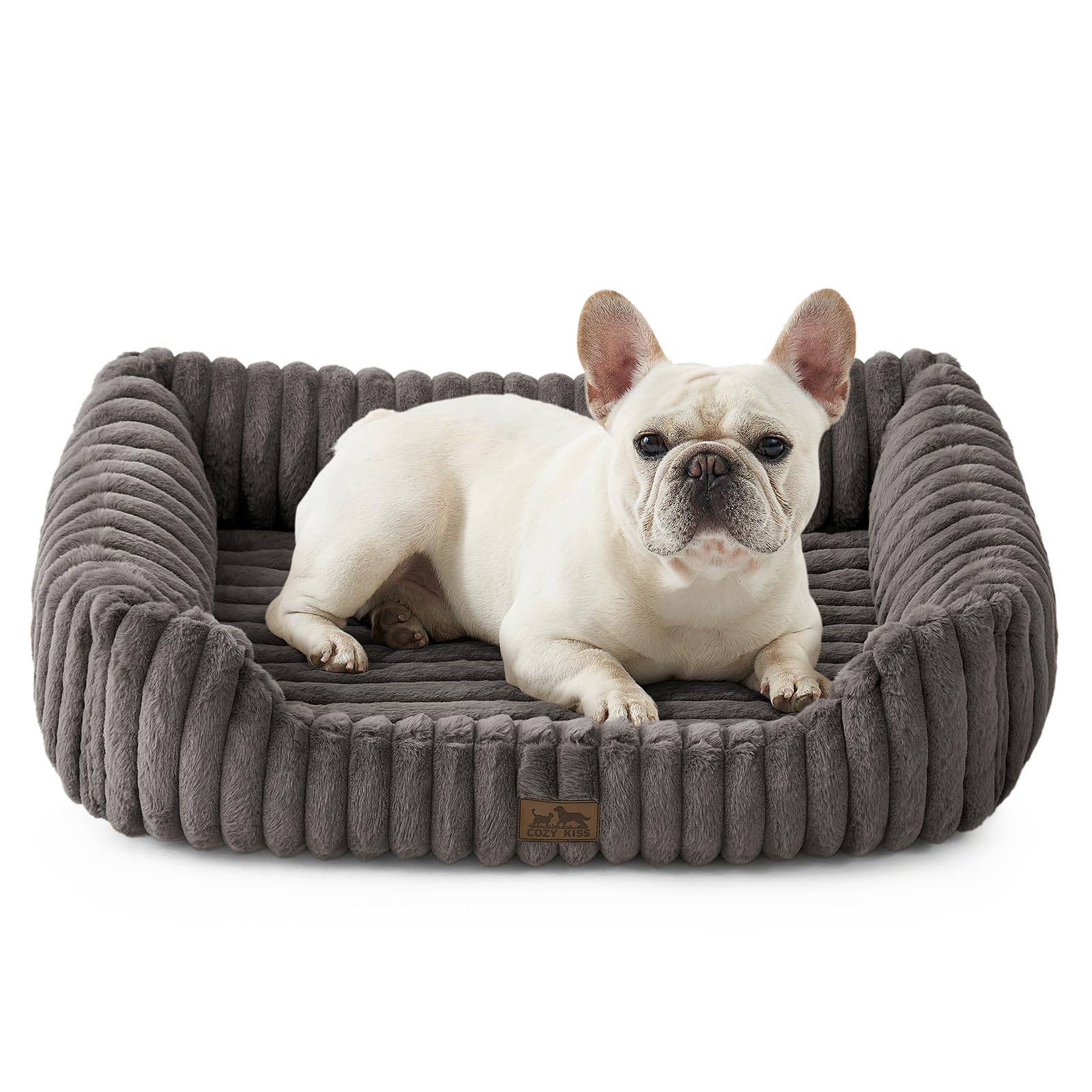 COZY KISS orthopedic pet bed 30x23x7 grey offers supportive, comfy resting space for small pets.