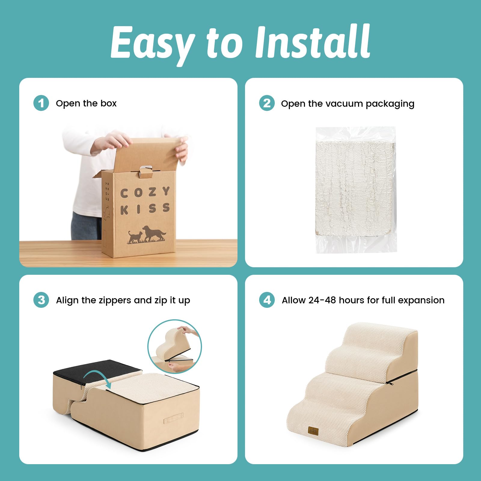 COZY KISS stairs expanding from vacuum packaging ready to use