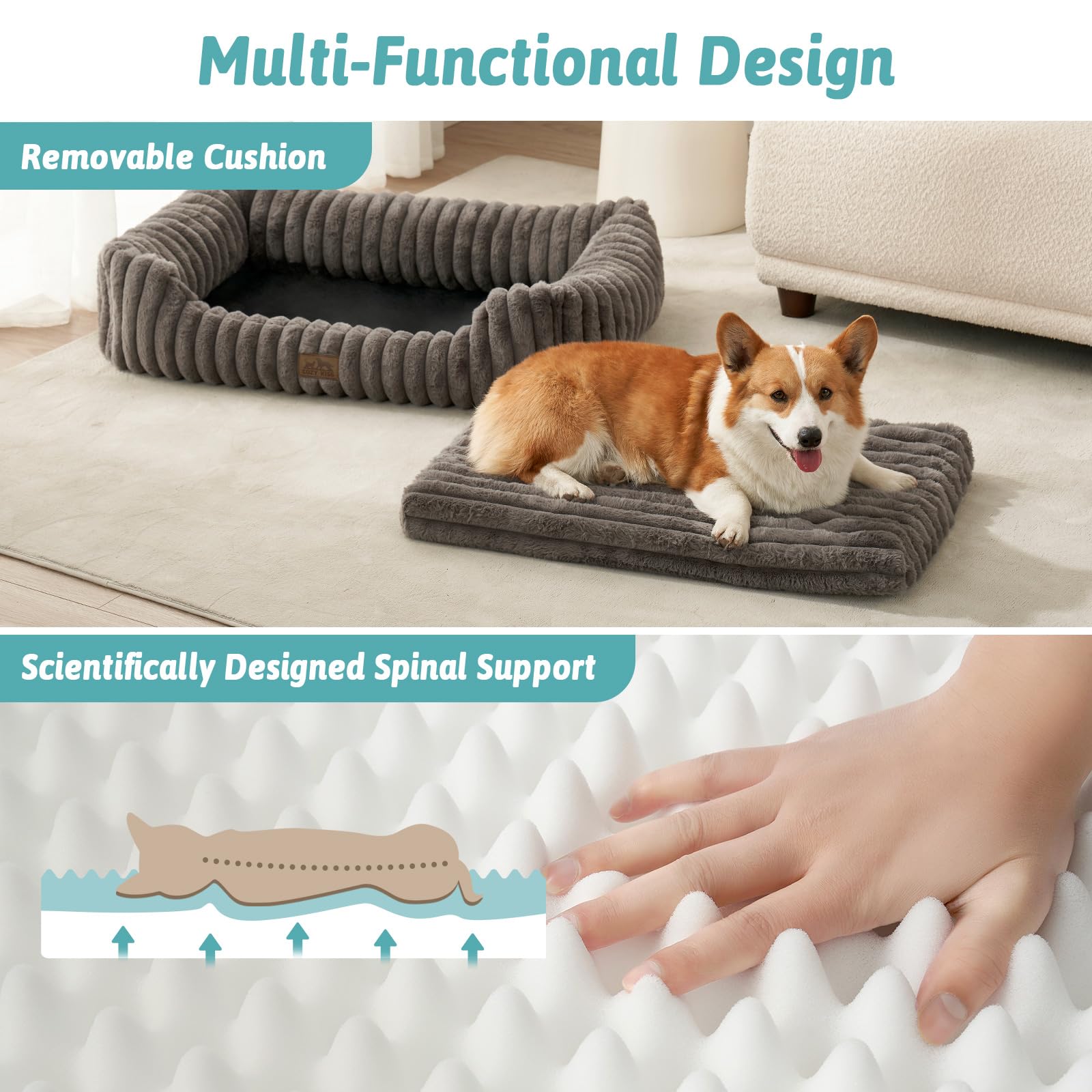 COZY KISS waterproof lining protects floors and keeps the bed durable.