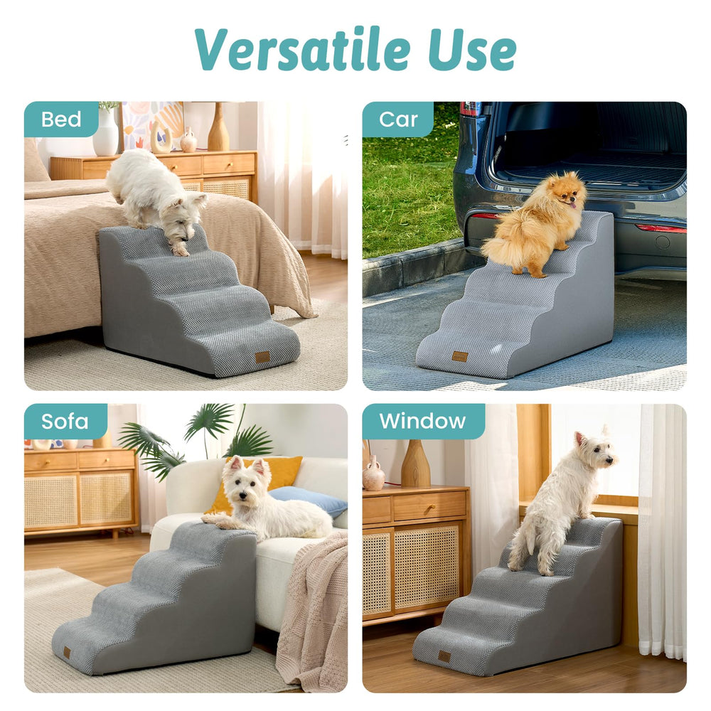 COZY KISS Wide Dog Stairs durable sponge close-up emphasizes soft, supportive climbing surface
