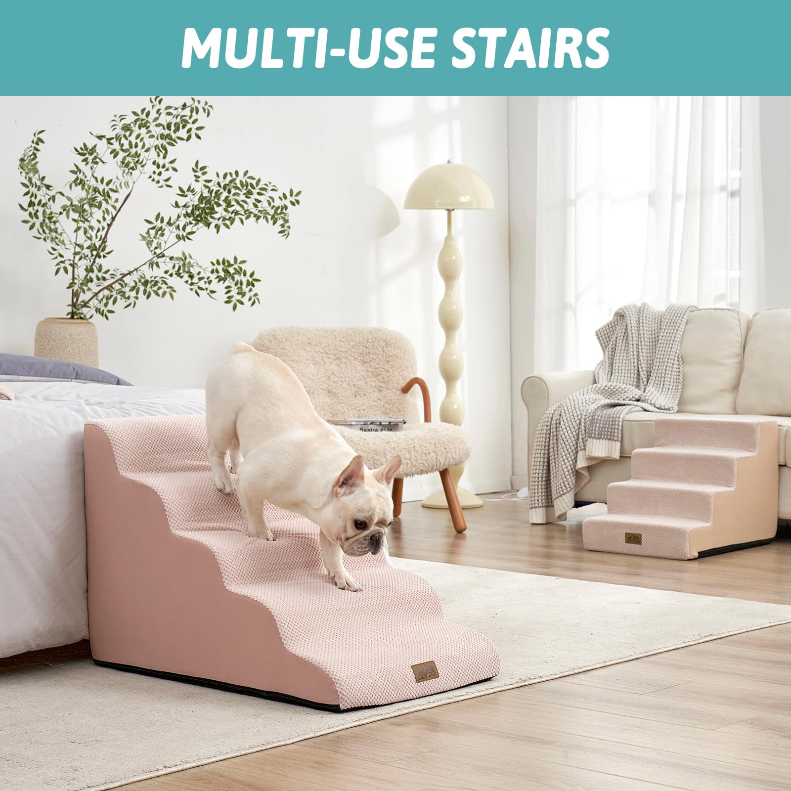 COZY KISS Wide Dog Stairs non-slip base for stable grip