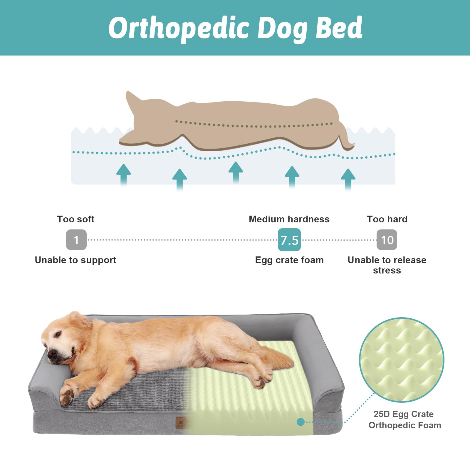 COZY KISS XL dog bed side view highlighting bolstered edge comfort.