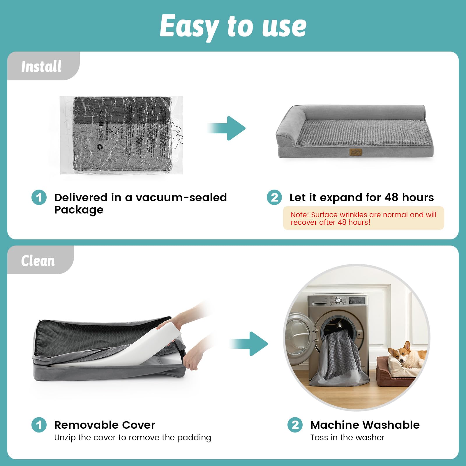 COZY KISS XXL bed in use demonstrates versatile indoor placement for large dogs.