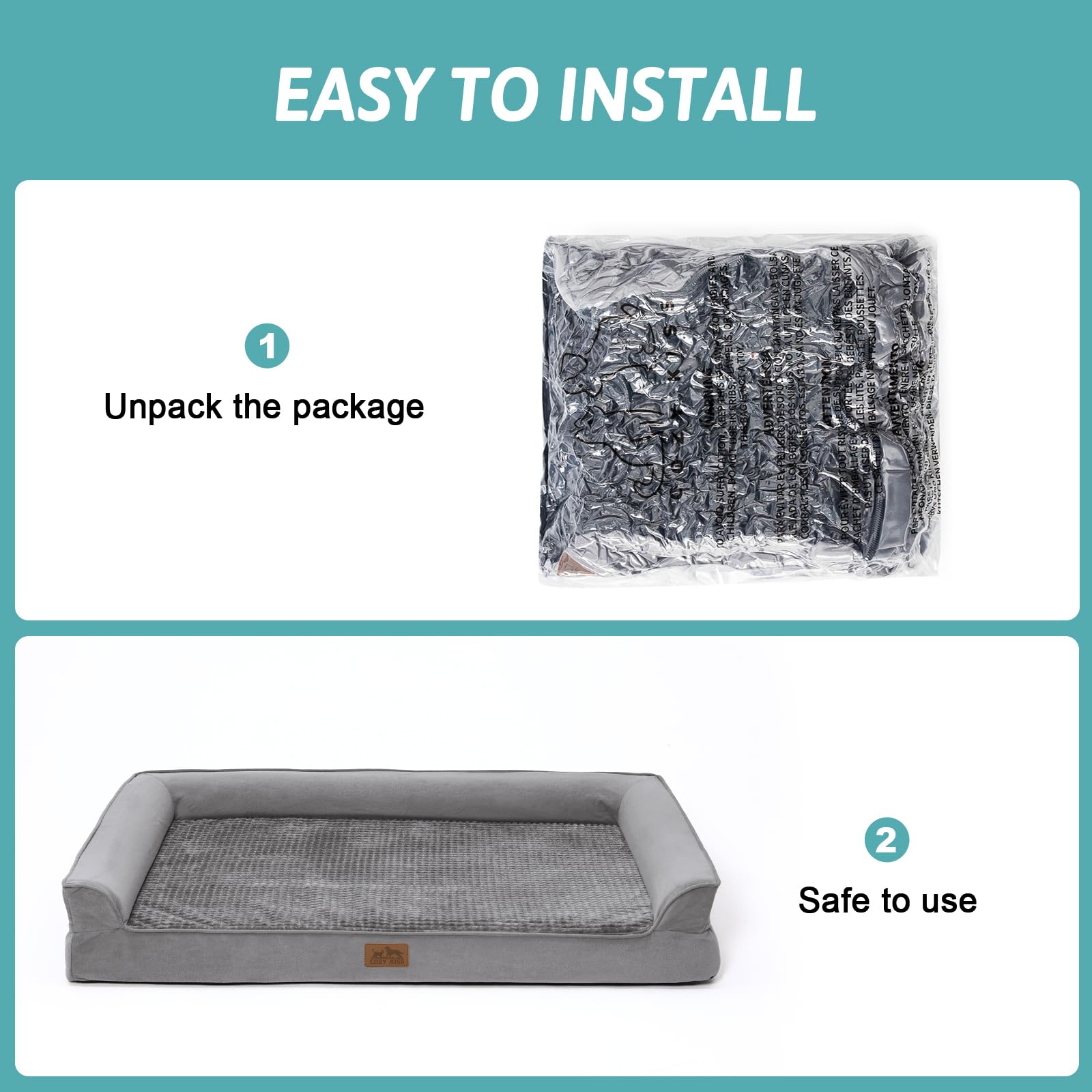 COZY KISS bed grip handle allows easy transport indoors and outdoors